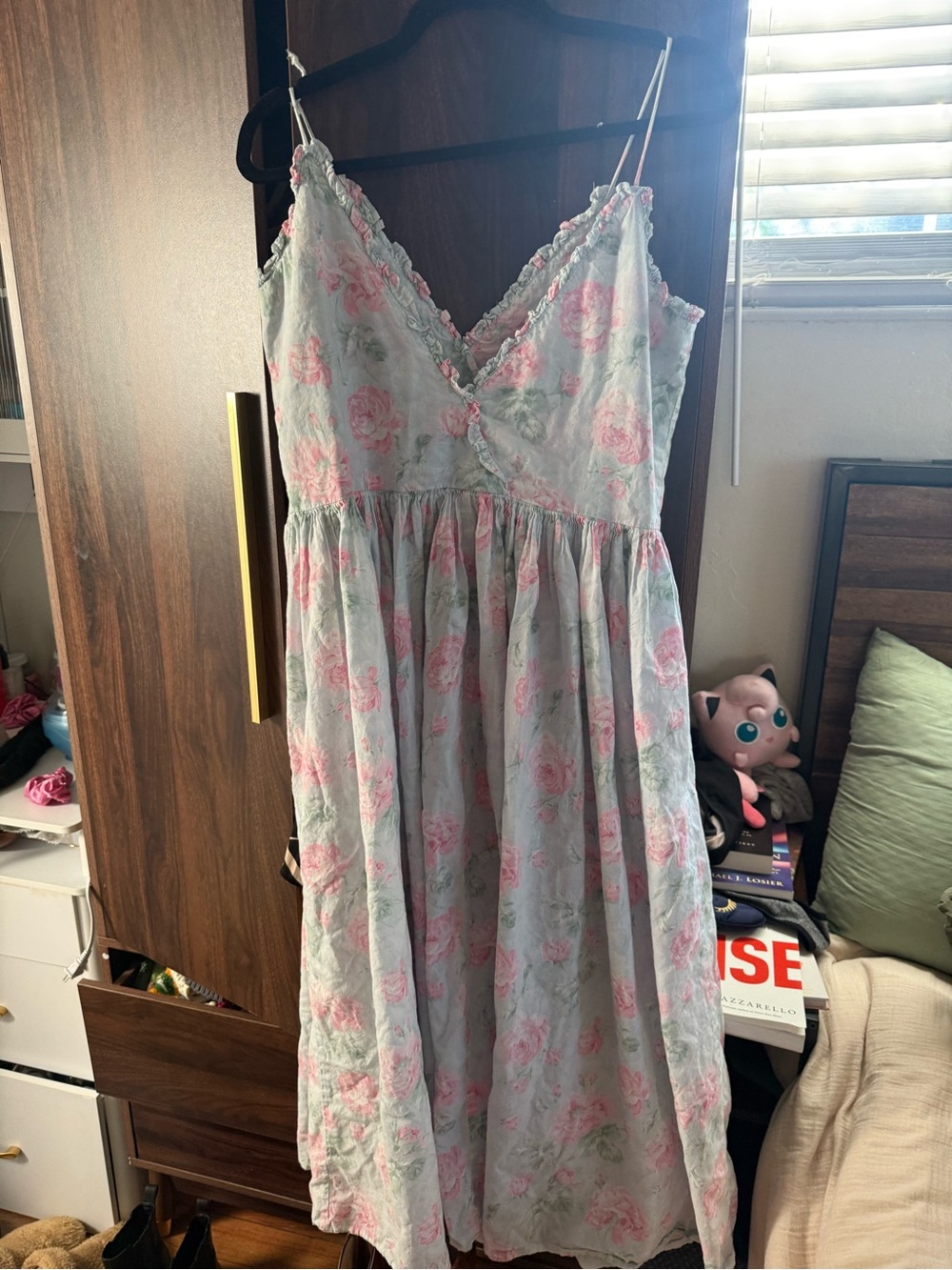 Eileen West Pastel Floral Nightgown in Light Blue and Pink
